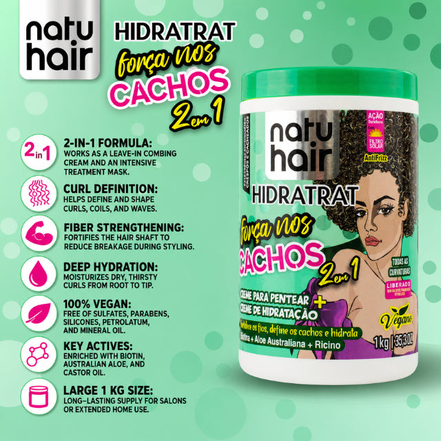 NatuHair Creme Desembaraçante 2 em 1 Curl Strength – 1 kg