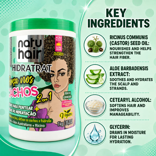 NatuHair Creme Desembaraçante 2 em 1 Curl Strength – 1 kg