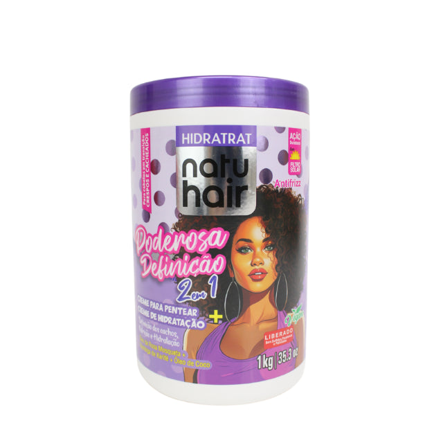 NatuHair Hidratrat קרם לסירוק 2 ב-1 להגדרה עוצמתית – 1 ק"ג