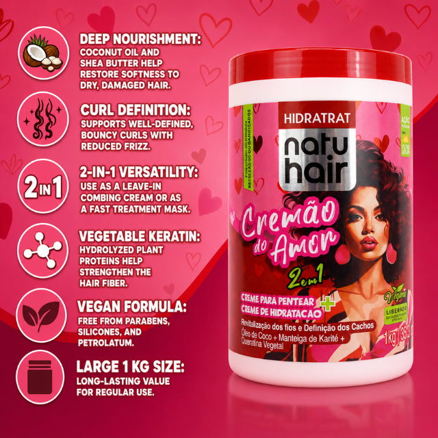 NatuHair Cremão do Amor 2-in-1 Leave-In Combing Cream – 1 kg