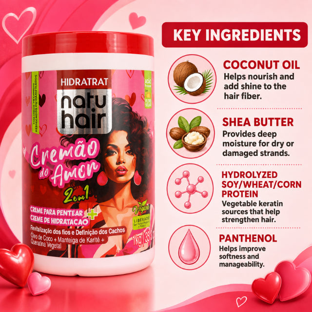 NatuHair Cremão do Amor 2-in-1 Leave-In Combing Cream – 1 kg