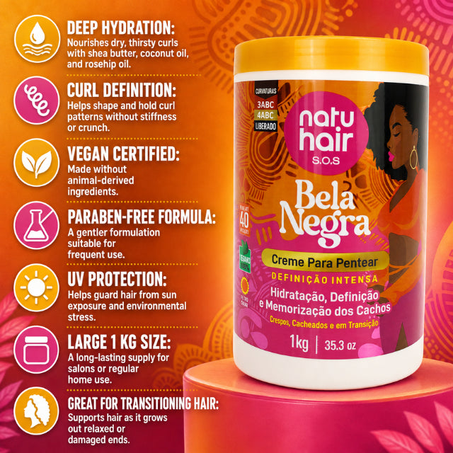 NatuHair Bela Negra קרם לסירוק להשארה – 1 ק"ג