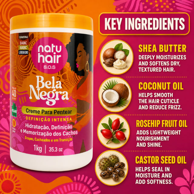 NatuHair Bela Negra קרם לסירוק להשארה – 1 ק"ג