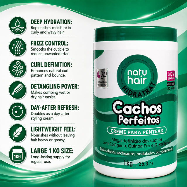 NatuHair Perfect Curls קרם לסירוק להשארה – 1 ק"ג