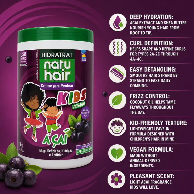 NatuHair Acai קרם לסירוק לחות לילדים – 1 ק"ג