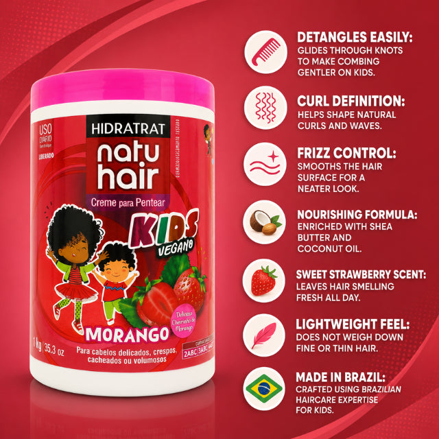 NatuHair Kids קרם לסירוק תות – 1 ק"ג