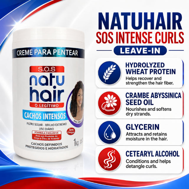 NatuHair SOS קרם לסירוק תלתלים אינטנסיביים – 1 ק"ג