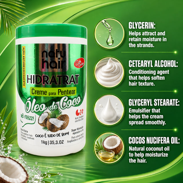 NatuHair Coconut Oil Leave-In Combing Cream – 1 kg