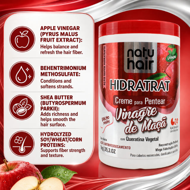 קרם לסירוק עם חומץ תפוחים NatuHair – 1 ק"ג