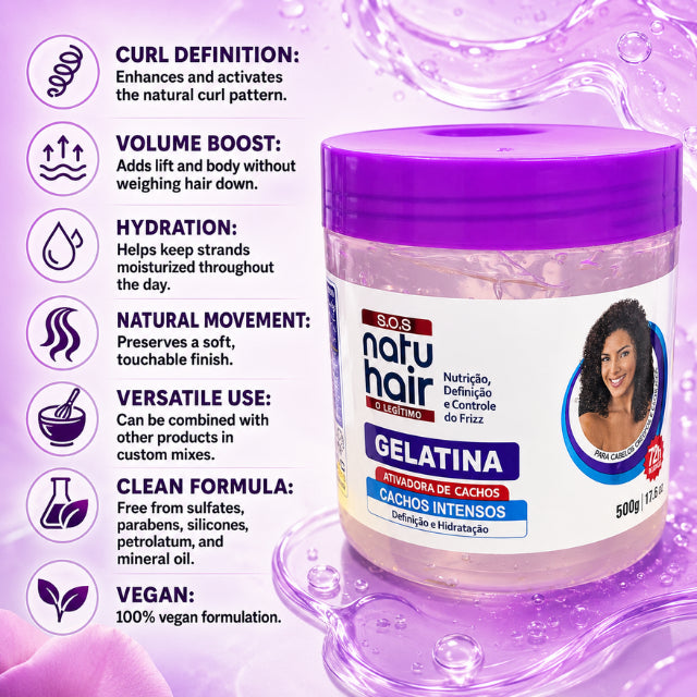 ג'לטין להפעלת תלתלים אינטנסיביים SOS NatuHair – 500 ג'