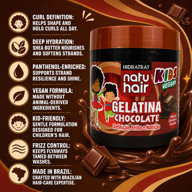 NatuHair Chocolate Kids Vegan Gelatin – 550 g