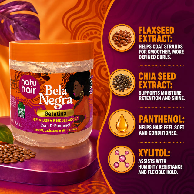 Gelatine Bela Negra NatuHair – 550 g