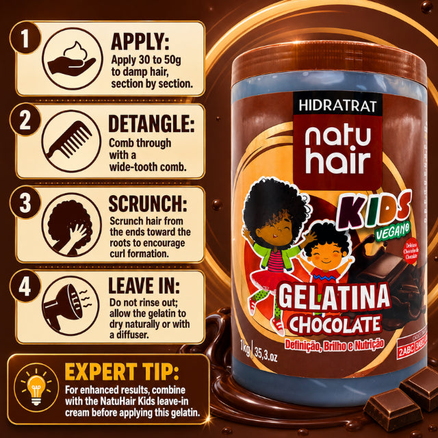 ג'לטין Vegan Hair שוקולד לילדים Hidratrat NatuHair – 1 ק"ג