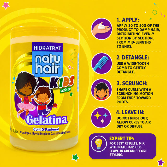 NatuHair Hidratrat Kids Vegan Gel (Choose Size: 1 kg or 550 g)