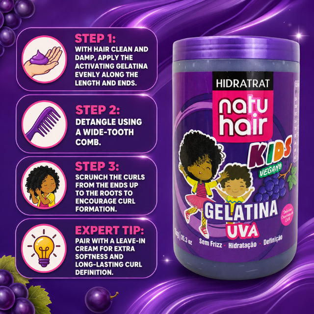 ג'לטין Vegan Hair ענבים לילדים Hidratrat NatuHair – 1 ק"ג