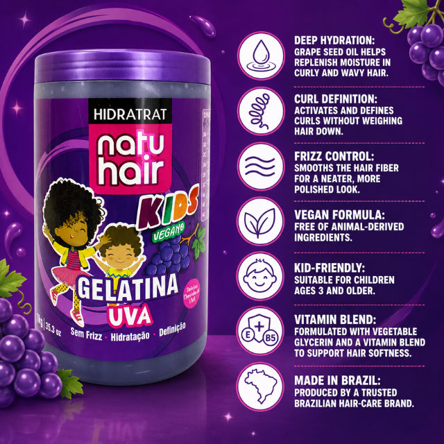 ג'לטין Vegan Hair ענבים לילדים Hidratrat NatuHair – 1 ק"ג