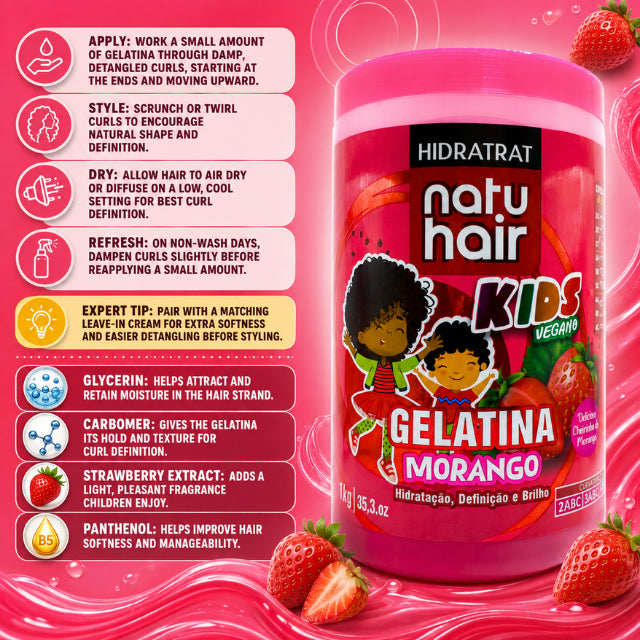 ג'ל עיצוב תות לילדים NatuHair – 1 ק"ג