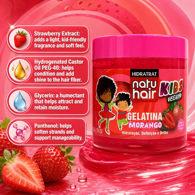 NatuHair Kids Vegan Strawberry Gel – 500 g