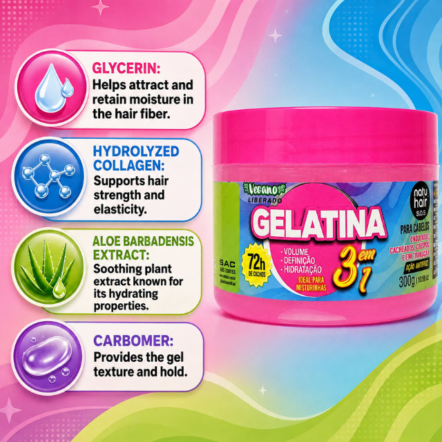 Gelatina SOS 3-in-1 NatuHair – 300 g