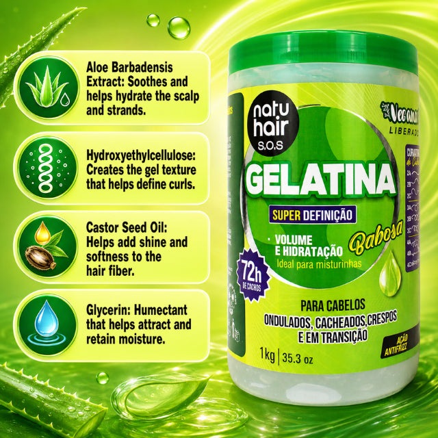 NatuHair SOS Aloe Vera Gelatin (Choose Size: 1 kg or 300 g)