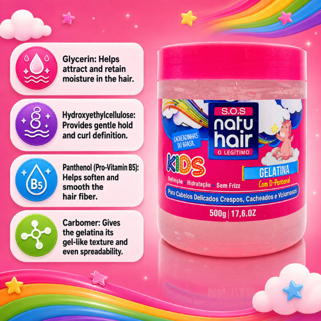 ג'לטין SOS לילדים NatuHair – 500 ג'