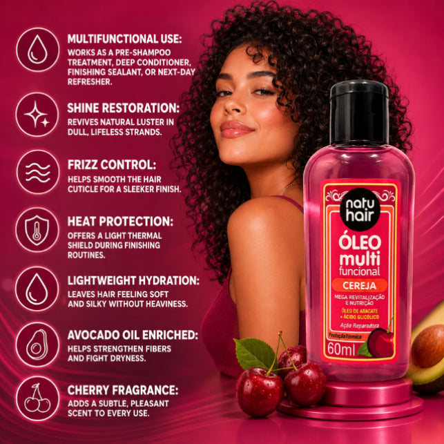 زيت الكرز متعدد الوظائف من NatuHair – 60 مل
