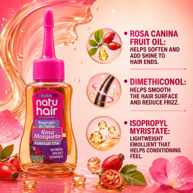 NatuHair Rozenbottel S.O.S. Gespleten Haarpunten Reparateur – 30 ml