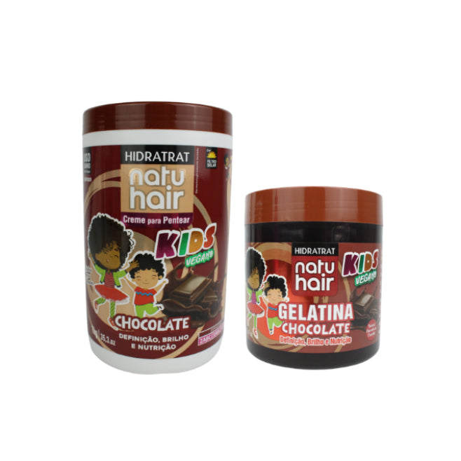 Kit Crema Desenredante de Chocolate + Gelatina de Chocolate NatuHair – 500 g