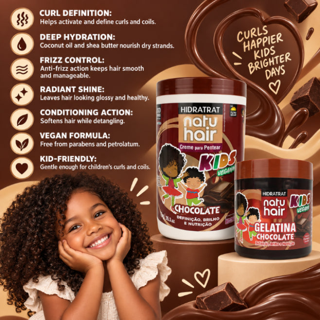 Kit Crema Desenredante de Chocolate + Gelatina de Chocolate NatuHair – 500 g