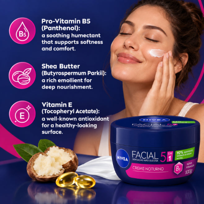 Crème de Nuit Visage Ultralégère 7-en-1 Nivea – 3,5 oz (100 g)