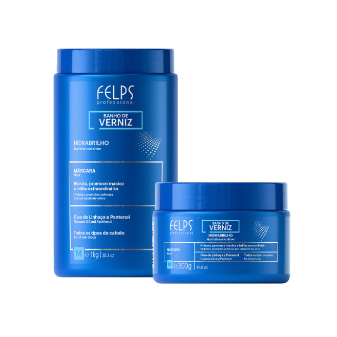 Felps Professional Banho de Verniz Hidrabrilho Behandelingsmasker – Diepe Hydratatie, Zachtheid & Uitzonderlijke Glans – (Kies Maat: 10.6 oz / 300 g of 35.3 oz / 1 kg)