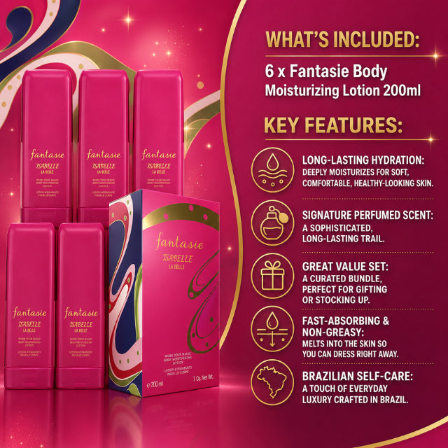 Isabelle La Belle Fantasie Body Lotion 6-Pack – Braziliaanse lichaamsverzorgingsset