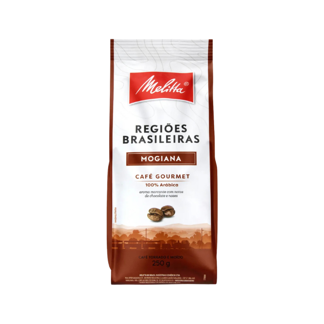 Café Mogiana des régions brésiliennes Melitta 250 g (8,8 oz) Riches notes de chocolat et de noix - Café 100 % arabica