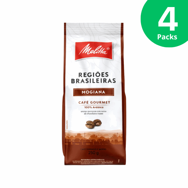 4-Pack Melitta Brazilian Regions Mogiana Coffee 4 x 250g (8.8oz) Rich chocolate and nutty notes - 100% Arabica Coffee