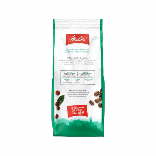 4-Pack Melitta Brazilian Regions Roasted and Ground Coffee - Sul de Minas - 4 x 250g (8.8 oz) - Notes of chocolate, caramel, and nuts