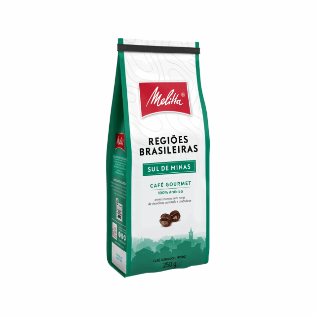 4-Pack Melitta Brazilian Regions Roasted and Ground Coffee - Sul de Minas - 4 x 250g (8.8 oz) - Notes of chocolate, caramel, and nuts