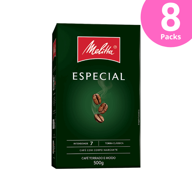 8 Pacotes de Café Moído Melitta Especial - 8 x 500g / 17,6 oz