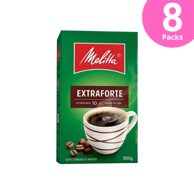8 Pacotes de Café Melitta Extra Forte/Forte Moído - 8 x 500g / 17,6 oz