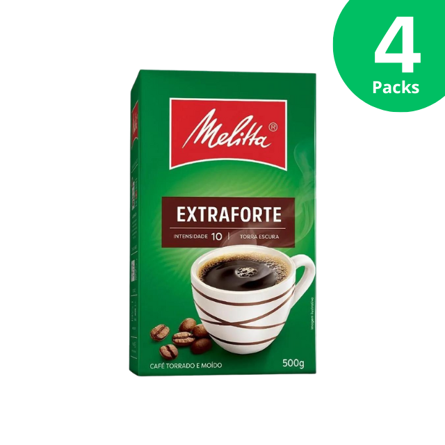 4 Packs Melitta Extra Forte/Strong Ground Coffee - 4 x 500g / 17.6 oz