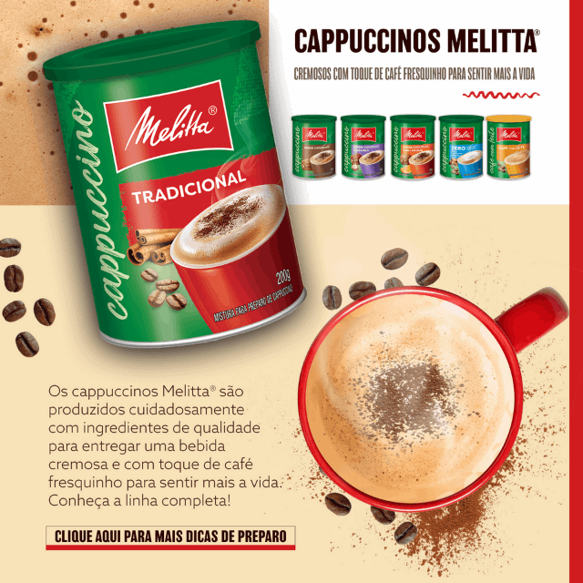 4 Packs Melitta Instant Cappuccino Chocolate Hazelnut - 4 x 200g (7.05oz) Can