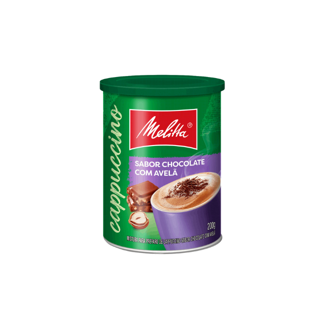 8 Packungen Melitta Instant Cappuccino Schokolade Haselnuss – 8 x 200 g (7,05 oz) Dose