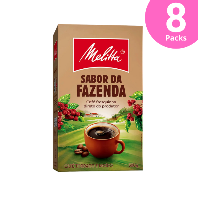 8 Pacotes de Café Moído Melitta Sabor da Fazenda - 8 x 500g (17,6 oz)