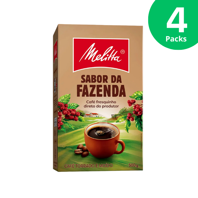 4 Pacotes de Café Moído Melitta Sabor da Fazenda - 4 x 500g (17,6 oz)