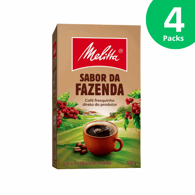 4 Packs Melitta Sabor da Fazenda Ground Coffee - 4 x 500g (17.6 oz)