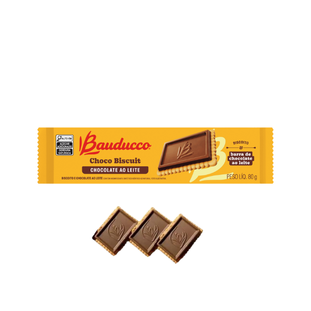 4 paquetes de galletas de chocolate con leche - Paquete de galletas Bauducco Choco - 4 x 80 g (2,82 oz)