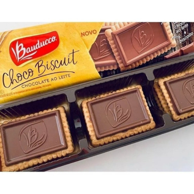 Confezione da 8 biscotti al cioccolato al latte - Confezione di biscotti al cioccolato Bauducco - 8 x 80 g (2,82 oz)