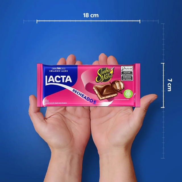 4 Packs Chocolate Lacta Bar with Sonho De Valsa Filling - 4 x 98G (3.45 oz)