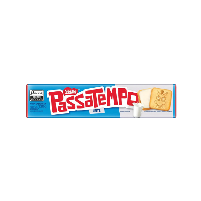 Biscoito Recheado com Leite Nestlé Passatempo, 130g (4,59 onças)