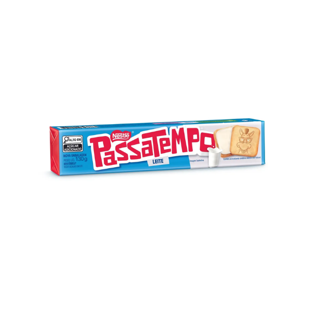Biscoito Recheado com Leite Nestlé Passatempo, 130g (4,59 onças)