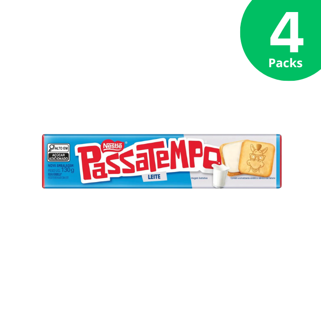 4 Packungen Nestlé Passatempo Milchkekse – 4 x 130 g (4,59 oz)